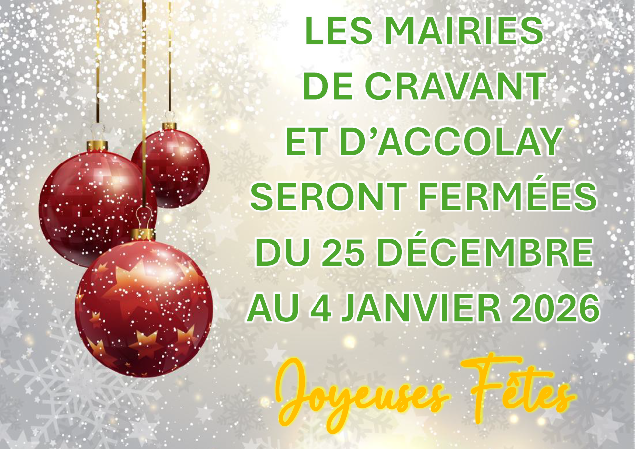 Fermeture des mairies pour les fêtes de fin d&rsquo;année
